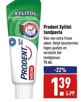 ALDI Prodent Xylitol tandpasta aanbieding