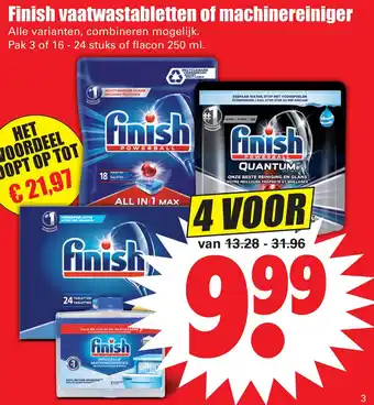 Dirk Finish vaatwastabletten of machinereiniger aanbieding