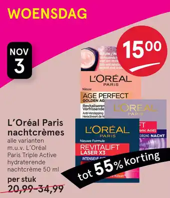 Etos L'Oréal Paris nachtcrèmes aanbieding