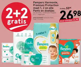 Etos Pampers Harmonie, Premium Protection maat 1, 2 en alle Pants en doekjes aanbieding