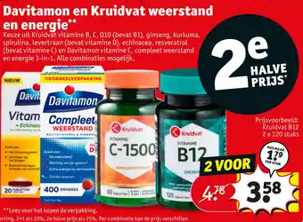 Kruidvat Davitamon en Kruidvat weerstand en energie* aanbieding