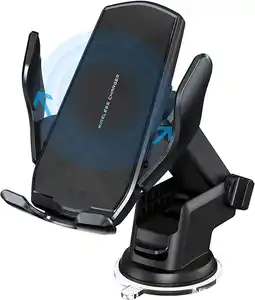 Amazon Draadloze autoladerbevestiging,15W Qi snel opladen Auto-klemmen mobiele telefoonhouders, Air Vent Voorruit Dashboard Auto Tel aanbieding