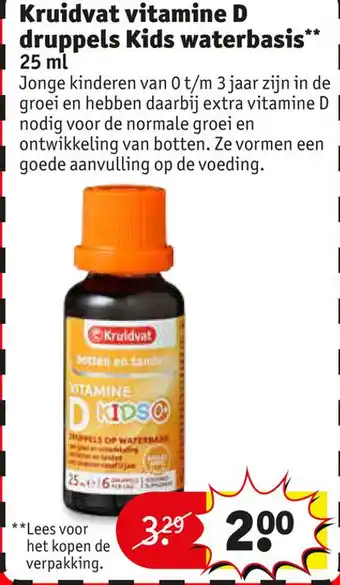 Kruidvat Kruidvat vitamine D druppels Kids waterbasis aanbieding