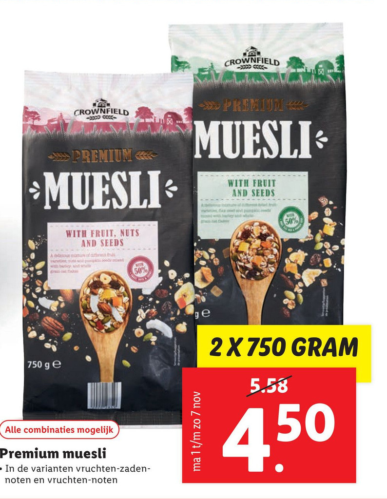 Premium muesli aanbieding bij Lidl