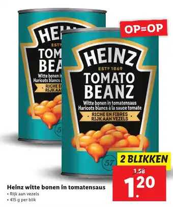 Lidl Heinz witte bonen in tomatensaus aanbieding