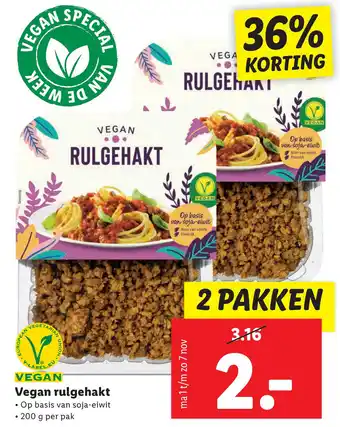 Lidl Vegan rulgehakt aanbieding