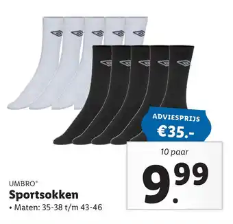 Lidl Umbro Sportsokken aanbieding