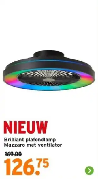 GAMMA Brilliant plafondlamp Mazzaro met ventilator aanbieding