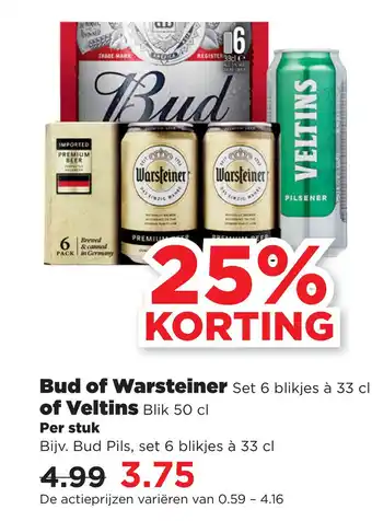 PLUS Bud of Warsteiner aanbieding