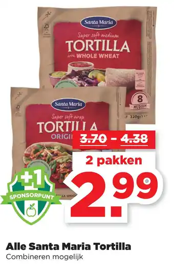 PLUS Alle Santa Maria Tortilla aanbieding