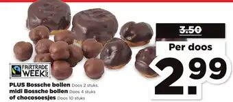 PLUS Plus Bossche bollen 2st / midi Bossche bollen 4st / Chocosoesjes 10st aanbieding