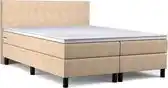 Bol.com Boxspring Basic - 140x200 cm - Pocketvering - Stof Beige aanbieding