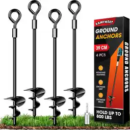 Amazon KAMFWERT Grondanker Heavy Duty, 4 Pack grondharingen kits geschikt voor alle tenten, trampolines, grondverankeringsset aanbieding