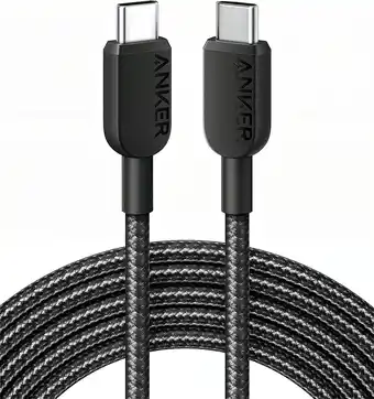Amazon Anker USB C-kabel, 310 USB C naar USB C-kabel (360 cm), (60 W/3 A) USB C-oplaadkabel snel opladen voor Samsung Galaxy S22, iP aanbieding