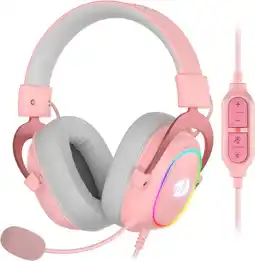 Amazon Redragon H510 Zeus-X RGB Roze Bedrade Gaming Headset - 7.1 Surround Sound - 53MM Audio Drivers in Memory Foam Oorkussens w/Du aanbieding