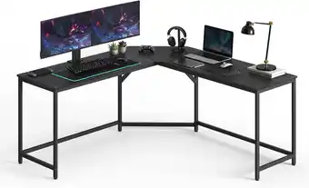 Amazon VASAGLE L-vormige bureau-gamingtafel 149 x 149 x 76 cm hoekbureau voor studeerkamer thuiskantoor ruimtebesparend eenvoudige m aanbieding