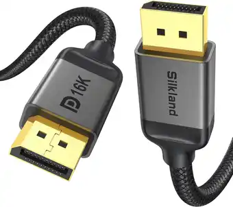 Amazon Silkland DisplayPort Kabel 2.1/2.0 [VESA gecertificeerd], ondersteunt 4K@240Hz/165Hz/144Hz, 2K@360Hz/240Hz, 8K@120Hz, 40Gbps, aanbieding