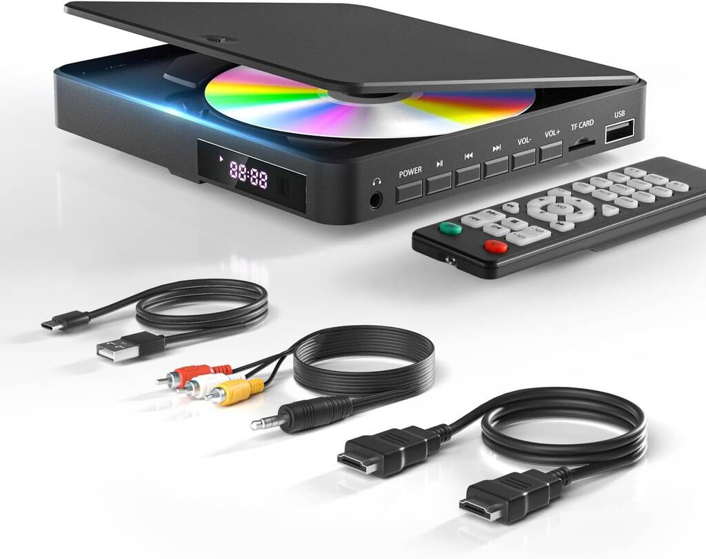Arafuna DVD speler, DVD speler voor TV met All Regions Free, DVD/CD speler HDMI 1080P met AV