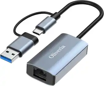 Amazon USB C naar Ethernet-adapter, USB 3.0 naar RJ45 Gigabit Ethernet LAN 1000 Mbps netwerkadapter, Ethernet naar USB Type-C 10/100 aanbieding