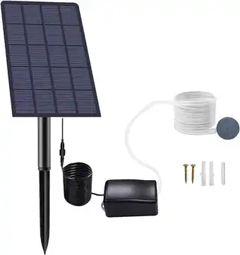 GuKKK Solar Sauerstoffpumpe, 2W Solar Teichbelüfter mit 2200mAh Akku, Solar Luftpumpe Aquarium Oxygenator, Oxygenator Aquarium Luftpumpe Angelbelüfter mit Rohr Luftblasensteinen, für Gartenteiche