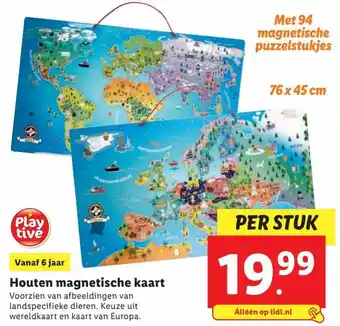 Lidl Playtive Houten magnetische kaart aanbieding