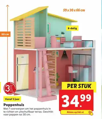 Lidl Playtive Houten Poppenhuis aanbieding