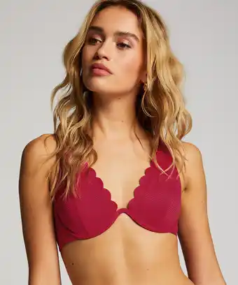 Hunkemoller Hunkemöller Niet-voorgevormde beugel bikinitop Scallop Roze aanbieding