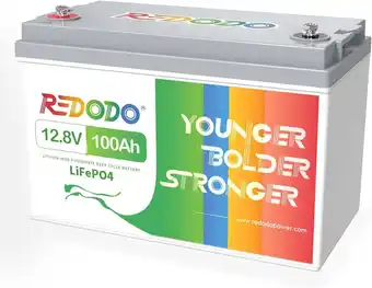 Amazon Redodo Lithium Batterij 12V 100Ah, LifePo4-Batterij met 100A BMS, 4000+ cycli, 10 jaar levensduur, Deep Cycle LiFePO4 lithium aanbieding