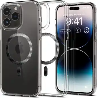 Amazon Spigen Ultra Hybrid MagFit Case Compatibel met iPhone 14 Pro Hoesje -Carbon Fiber aanbieding