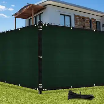 Amazon UIRWAY Inkijkbescherming omheining 1,22 m x 15,24 m, hekscherm, schaduwnet met oogjes 142 g/m² blokkade UV-bescherming, windb aanbieding