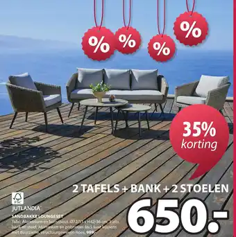 Jysk 2 TAFELS + BANK +2 STOELEN aanbieding