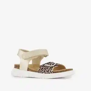 Scapino Braqeez leren meisjes sandalen cheetah print goud aanbieding