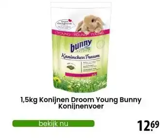 Zooplus 1,5kg Konijnen Droom Young Bunny Konijnenvoer aanbieding