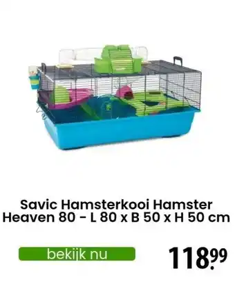 Zooplus Savic Hamsterkooi Hamster Heaven 80 - L 80 x B 50 x H 50 cm aanbieding