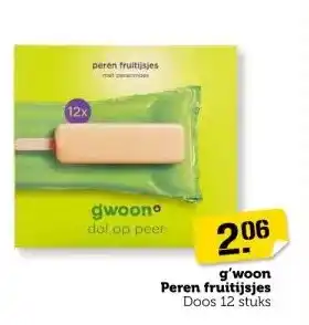 Coop g'woon Peren fruitijsjes Doos 12 stuks aanbieding