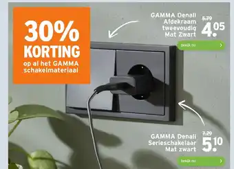 GAMMA Denali Serieschakelaar Mat Zwart aanbieding