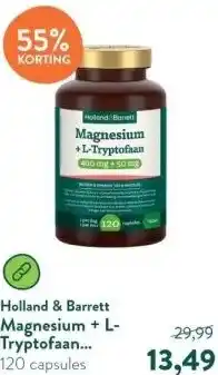 Holland & Barrett Magnesium + L-Tryptofaan 400mg + 50mg aanbieding