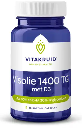 De Online Drogist Vitakruid Visolie 1400 TG met D3 Capsules aanbieding