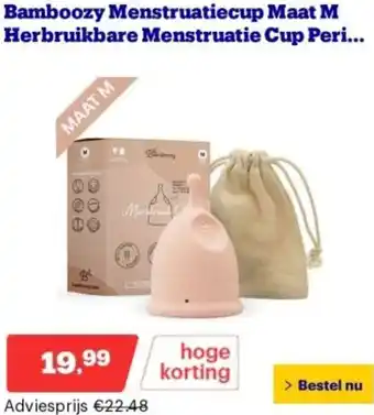 Bol.com Bamboozy Menstruatiecup Maat M Herbruikbare Menstruatie Cup Period Menstrueren Zero Waste aanbieding