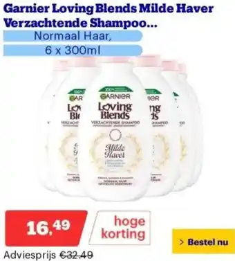 Bol.com Garnier Loving Blends Milde Haver Verzachtende Shampoo 6 x 300ml aanbieding