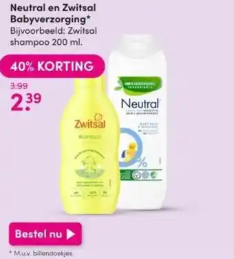 DA Neutral en Zwitsal Babyverzorging aanbieding