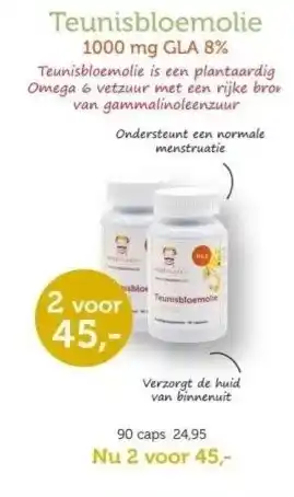 De Rode Pilaren Teunisbloemolie 1000 mg GLA 8% aanbieding