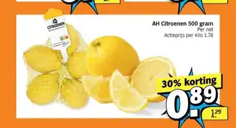 Albert Heijn AH Citroenen 500 gram aanbieding