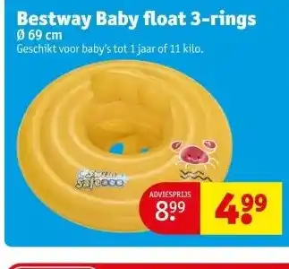 Kruidvat Bestway Baby float 3-rings Ø 69 cm aanbieding