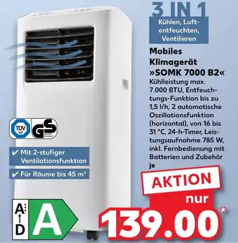 Kaufland DE Mobiles Klimagerät >>SOMK 7000 B2 aanbieding
