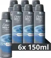 Wehkamp Dove Men+Care Advanced Clean Comfort anti-transpirant deodorant spray - 6 x 150 ml aanbieding