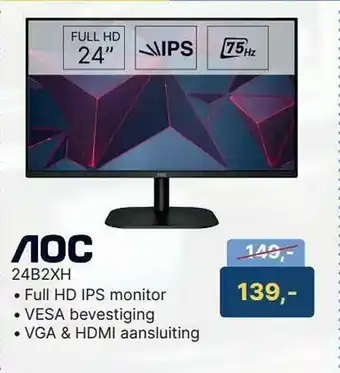 Levix Computershop AOC 24B2XH Full HD IPS Monitor 24" aanbieding