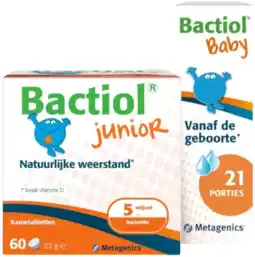 De Online Drogist Metagenics Bactiol Baby Druppels & Bactiol Junior Kauwtabletten Combi aanbieding
