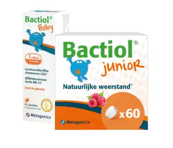 De Online Drogist Metagenics Bactiol Baby Druppels & Bactiol Junior Kauwtabletten Combi aanbieding