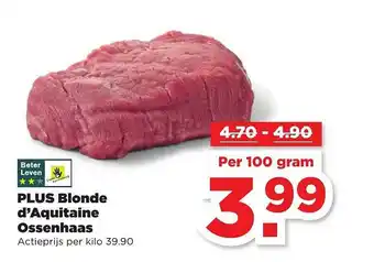 PLUS Plus Blonde D'Aquitaine Ossenhaas 100 gram aanbieding